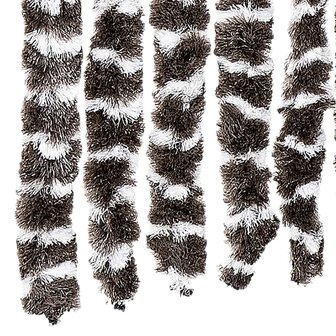 Vliegengordijn 56x185 cm chenille bruin en wit  5