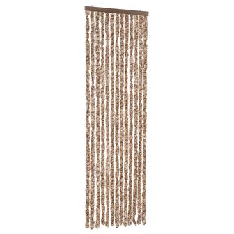 Vliegengordijn 56x185 cm chenille beige en donkerbruin 2