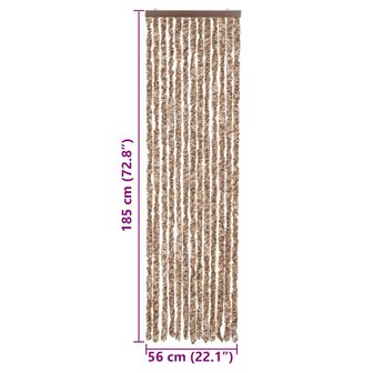 Vliegengordijn 56x185 cm chenille beige en donkerbruin 7