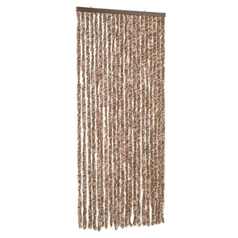 Vliegengordijn 90x220 cm chenille beige en donkerbruin 2