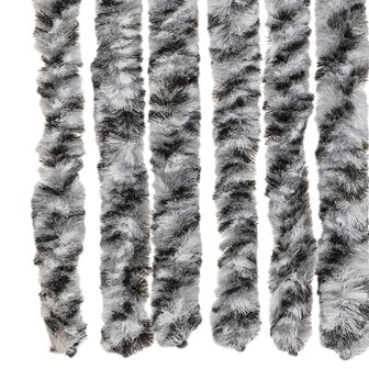 Vliegengordijn 100x220 cm chenille grijs en zwart-wit 5