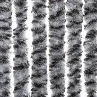 Vliegengordijn 100x220 cm chenille grijs en zwart-wit 6