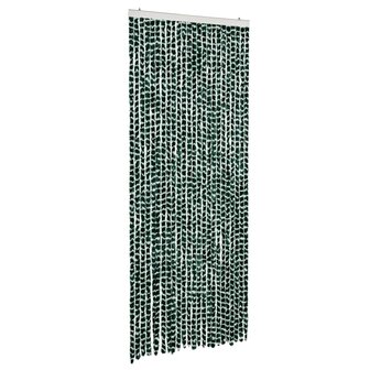 Vliegengordijn 100x200 cm chenille groen en wit 2