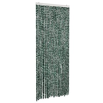 Vliegengordijn 100x230 cm chenille groen en wit 2