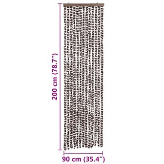 Vliegengordijn 56x200 cm chenille beige en bruin 7