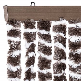 Vliegengordijn 90x200 cm chenille bruin en wit 4
