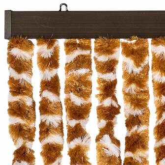 Vliegengordijn 56x200 cm chenille okerkleurig en wit 4