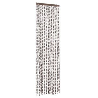 Vliegengordijn 56x200 cm chenille taupe en wit 2