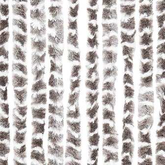 Vliegengordijn 56x200 cm chenille taupe en wit 5