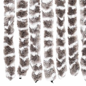 Vliegengordijn 56x200 cm chenille taupe en wit 6