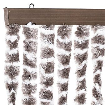 Vliegengordijn 90x200 cm chenille taupe en wit 4