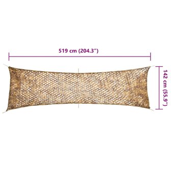 Camouflagenet met opbergzak 519x142 cm zandkleurig 7