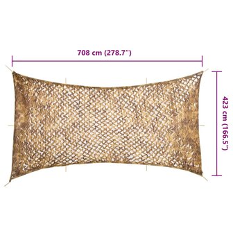 Camouflagenet met opbergzak 708x423 cm zandkleurig 7