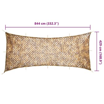 Camouflagenet met opbergzak 844x429 cm zandkleurig 7