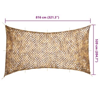 Camouflagenet met opbergzak 816x520 cm zandkleurig 7