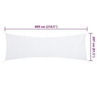 Camouflagenet met opbergzak 809x207 cm wit 7