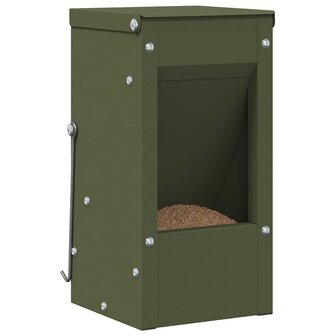 Konijnen voerbak Olijf Groen 12,5 x 12,5 x 25 cm Koudgewalst Staal 3
