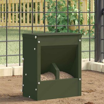 Konijnen voerbak Olijf Groen 20 x 12,5 x 25 cm Koudgewalst Staal 1