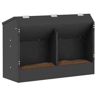 Konijnen voerbak Zwart 64,5 x 25,5 x 45,5 cm Koudgewalst Staal 3