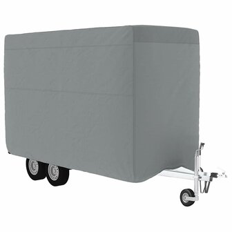 Paardentrailerhoes 376x168x240 cm vliesvlies grijs 2