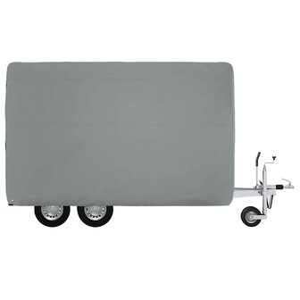 Paardentrailerhoes 376x168x240 cm vliesvlies grijs 5