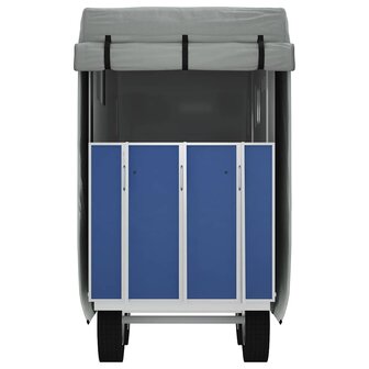 Paardentrailerhoes 376x168x240 cm vliesvlies grijs 7