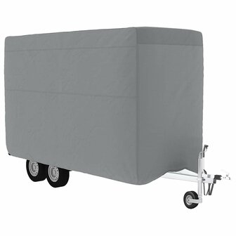 Paardentrailerhoes 396x178x250 cm vliesvlies grijs 2