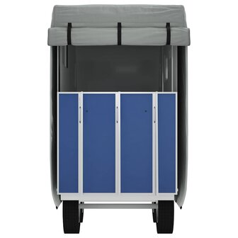Paardentrailerhoes 396x178x250 cm vliesvlies grijs 7
