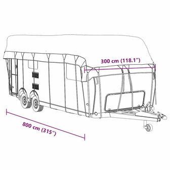 Caravan dakbedekking 800x300 cm vliesvlies grijs 9