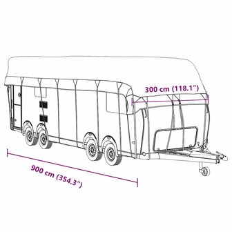 Caravan dakbedekking 900x300 cm vliesvlies grijs 9
