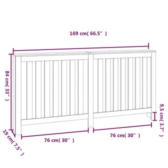 Radiatorombouw 169x19x84 cm massief grenenhout 8