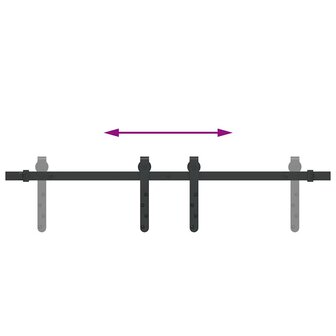 Ophangset voor schuifdeur 91 cm koolstofstaal 8