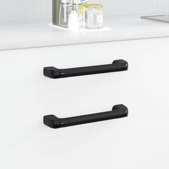 Handvat Effen 2 pcs Zwart 380 x 34 x 85 mm Aluminium en PP 1