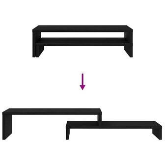 Monitorstandaard Zwart Eiken 54x22x15 cm Bewerkt Hout 8