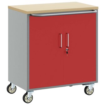 Werkbank Rood en Grijs 75 x 45 x 85 cm Engineered hout en staal 2