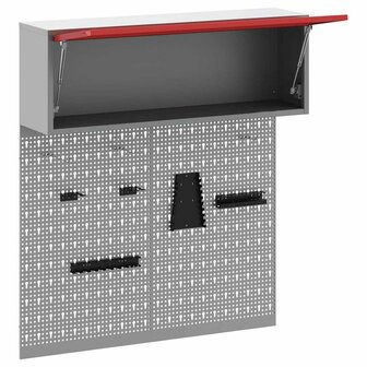 Gereedschapskast set met plank 3 pcs Rood Gepoedercoat staal 5