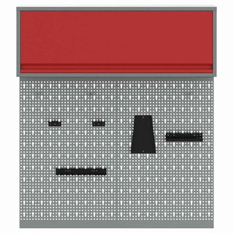 Gereedschapskast set met plank 3 pcs Rood Gepoedercoat staal 7