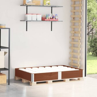Palletopzetrand 150x100 cm massief grenenhout bruin 1