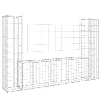 Schanskorf U-vormig met 2 palen 140x20x100 cm ijzer 2