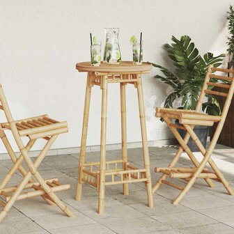Bartafel voor buiten Rond &Oslash;55x100 cm bamboe 1