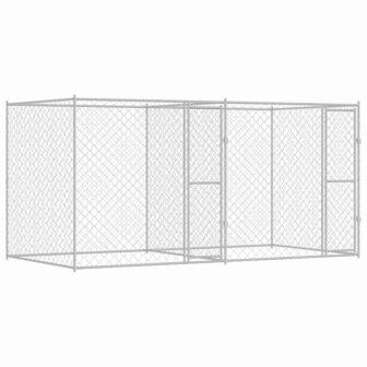 Hondenkennel Zilver 400 x 200 x 200 cm Gegalvaniseerd staal 2