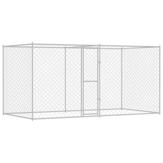 Hondenkennel Zilver 400 x 200 x 200 cm Gegalvaniseerd staal 2