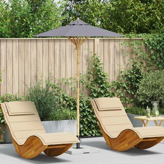 Tuinparasol Donkergrijs &Oslash; 270 x 260 cm Bamboe 1