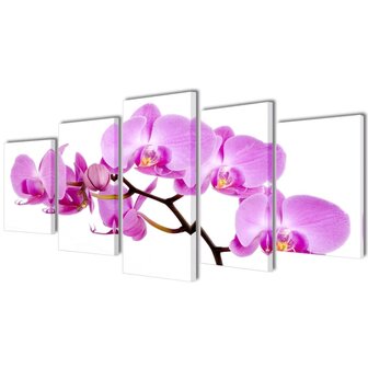 Canvas muurdruk set orchidee 200 x 100 cm 1