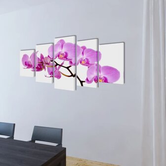 Canvas muurdruk set orchidee 200 x 100 cm 2