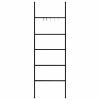 Handdoekenrek met 5 niveaus, zwart 58x175 cm, ijzer 3