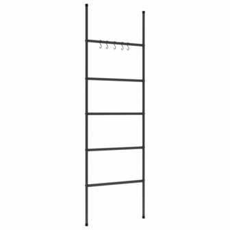 Handdoekenrek met 5 niveaus, zwart 58x175 cm, ijzer 4