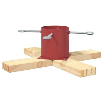 Kerstboomstandaard 1.73 Rood 50 x 50 x 16 cm Massief grenenhout 6