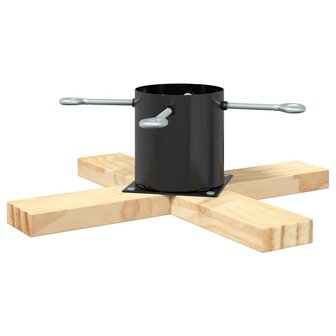 Kerstboomstandaard Zwart 50 x 50 x 16 cm Massief grenenhout 6