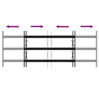 Raamhekwerk Zwart 116 x 45 cm Gepoedercoat staal 5